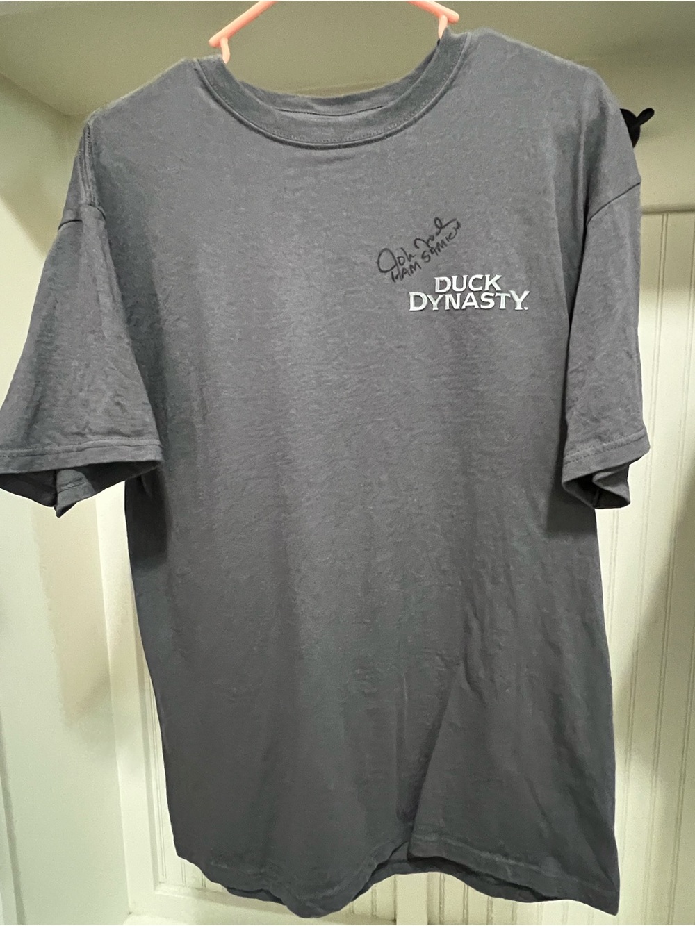 Duck Dynasty Short Sleeve T-Shirt - Charcoal - Autographed by “Ham Samich”